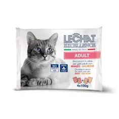 Monge LECHAT EXCELLENCE ADULT hovädzie/losos multi pack 4x100g kapsička