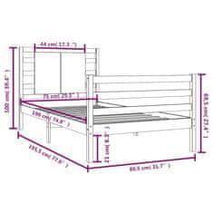 Vidaxl Posteľný rám borovicový masív 75x190 cm 2FT6 malé jednolôžko