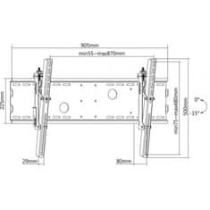 Reflecta PLANO Flat 70-8040T nástenný držiak TV strieborný