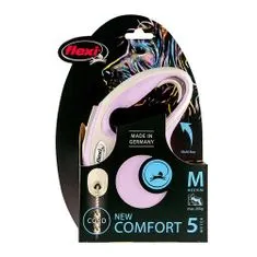 Flexi New Comfort M lanko 5m ružová do 20kg