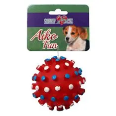 COBBYS PET AIKO FUN Lopta s pichliačmi 8,5cm gumená hračka pre psov