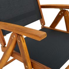 Vidaxl Skladacie záhradné stoličky 8 ks akáciový masív a textilén