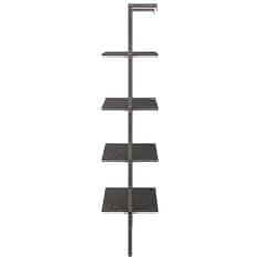 Vidaxl 4-poschodová rebríková polica čierna 64x35x152,5 cm