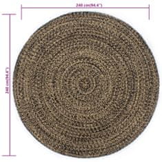 Petromila vidaXL Ručne vyrobený jutový koberec čierno-hnedý 240 cm