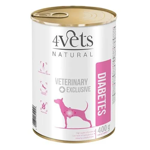 4VETS NATURAL VETERINARY EXCLUSIVE DIABETES 400g pre psov s cukrovkou