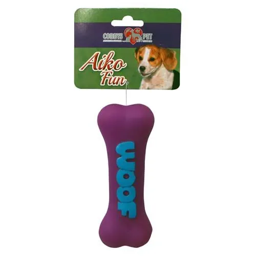 COBBYS PET AIKO FUN Kosť WOOF 14cm gumená hračka pre psov