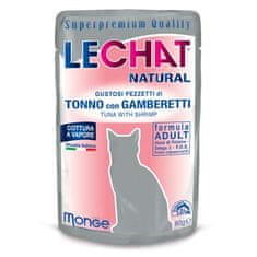 Monge LECHAT NATURAL Tuniak a krevety 80g superprémiová kapsička pre dospelé mačky