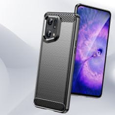 IZMAEL Carbon Shield TPU puzdro pre Oppo Find X5 Pro - Čierna KP24407