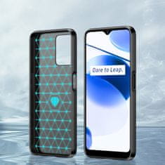 IZMAEL Carbon Shield TPU puzdro pre Realme C35 - Čierna KP24305