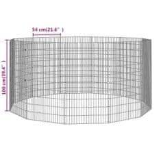 Vidaxl 12-panelová klietka pre králiky 54x100 cm pozinkované železo