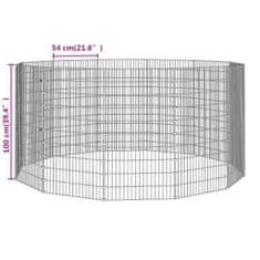 Petromila vidaXL 12-panelová klietka pre králiky 54x100 cm pozinkované železo