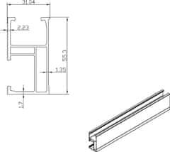 GWL Power Solarmi SCHL1M-40 hliníková lišta SC pro montáž solárních panelů (1m)