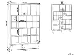 Beliani Knižnica prírodné drevo a sivá ALLOA