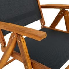Petromila vidaXL Skladacie záhradné stoličky 6 ks akáciový masív a textilén