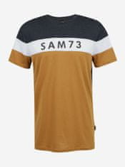 SAM73 Tričká s krátkym rukávom pre mužov SAM 73 - horčicová, tmavosivá S