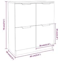 Petromila vidaXL Komody 2 ks dub sonoma 60x30x70 cm spracované drevo