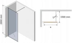 Mexen KIOTO sprchová stena walk-in 110x200 cm 8mm čierny vzor - 2, 800-110-000-00-78 - MEXEN