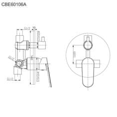 Mereo Mada sprchová batéria podomietková s prepínačom, Mbox, okrúhly kryt M-CBQ60106MA - Mereo