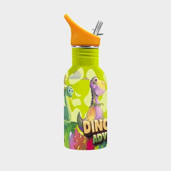 Water Revolution Detská nerezová fľaša na pitie Dinoland green Potravinárska nerezová oceľ 18/8, 500 ml