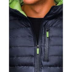 OMBRE Pánska bunda prešívaná CALLUMtmavo modrá/zelená MDN16652 L