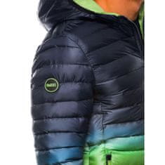 OMBRE Pánska bunda prešívaná CALLUMtmavo modrá/zelená MDN16652 L