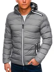 OMBRE Pánska prešívaná zimná bunda Elias šedá XL