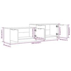 Vidaxl TV stolík biely 158,5x36x45 cm spracované drevo