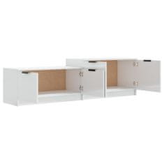 Vidaxl TV stolík lesklý biely 158,5x36x45 cm spracované drevo