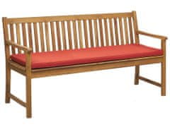 Beliani Záhradná lavica 160 cm s červeným vankúšom VIVARA