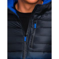 OMBRE Pánska bunda prešívaná KARSON tmavo modrá MDN5346 L