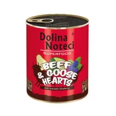 DOLINA NOTECI SUPERFOOD 800g hovädzie a husacie srdce pre psov 80% mäsa