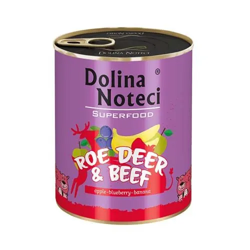 DOLINA NOTECI SUPERFOOD 800g srnčie a hovädzie mäso pre psov 80% mäsa