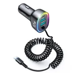 Joyroom JR-CL20 autonabíjačka 2x USB / USB-C 57W + Lightning, čierna