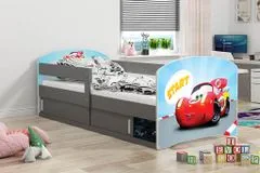 eoshop Detská posteľ Luki 1 80x160 - 1 osoba - Grafit, Cars