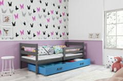 eoshop Detská posteľ Eryk - 1 osoba, 80x190 s úložným priestorom - Grafit, Modrá