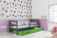 eoshop Detská posteľ Eryk - 1 osoba, 80x190 s úložným priestorom - Grafit, Ružová