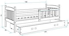 eoshop Detská posteľ Kubus - 1 osoba, 80x190 s úložným priestorom - Borovica, Ružová