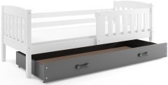 eoshop Detská posteľ Kubus - 1 osoba, 80x160 s úložným priestorom - Biela, Grafit