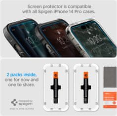 Spigen ochranné sklo tR EZ Fit pro Apple iPhone 14 Pro, transparentné, 2ks