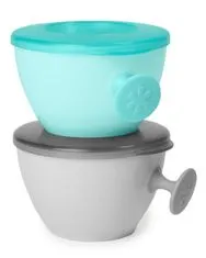 Skip hop Misky s vekom a držiakom Easy Grab Grey, Teal 2 x 240 ml, 3m+