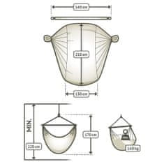 La Siesta Závesné kreslo Habana Kingsize Latte