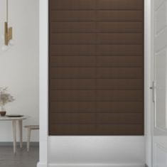 Vidaxl Nástenné panely 12 ks hnedé 60x15 cm látkové 1,08 m²