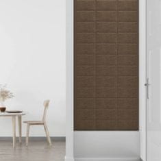 Vidaxl Nástenné panely 12 ks hnedé 30x15 cm látkové 0,54 m²