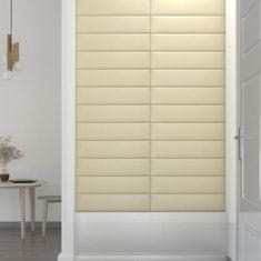 Vidaxl Nástenné panely 12 ks krémové 60x15 cm umelá koža 1,08 m²