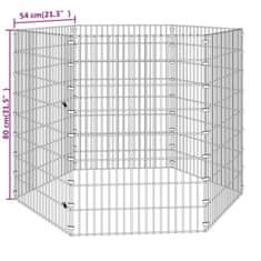 Vidaxl 6-panelová klietka pre králiky 54x80 cm pozinkované železo