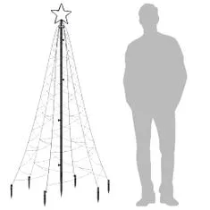 Vidaxl Vianočný stromček s hrotom 200 farebných LED 180 cm