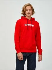 Tommy Jeans Červená pánska mikina s kapucňou Tommy Jeans S