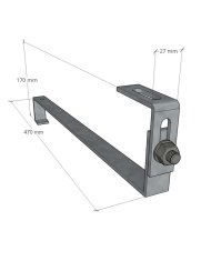 sapro FVE strešný hák typu S 470 pre škridlovú krytinu s reguláciou, 470 mm, 25x4, 1.4016 