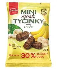 SEMIX MINI MÜSLI TYČINKY S BEZLEPKOVÝMI BANÁNMI 70G, SEMIX 70 g