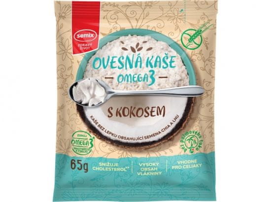 SEMIX Bezlepková ovesná kaša s kokosom 65g, SEMIX